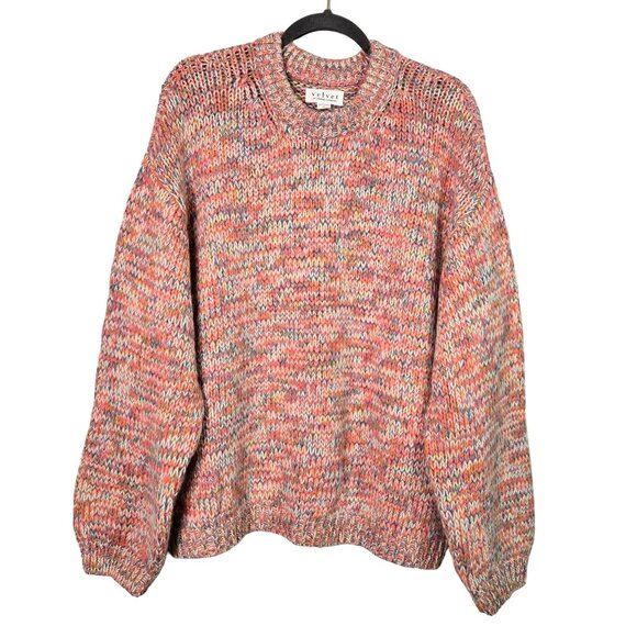 NWT Velvet By Graham & Spencer Women's XL Trix Multicolored Knit Sweater Alpaca - Picture 1 of 12